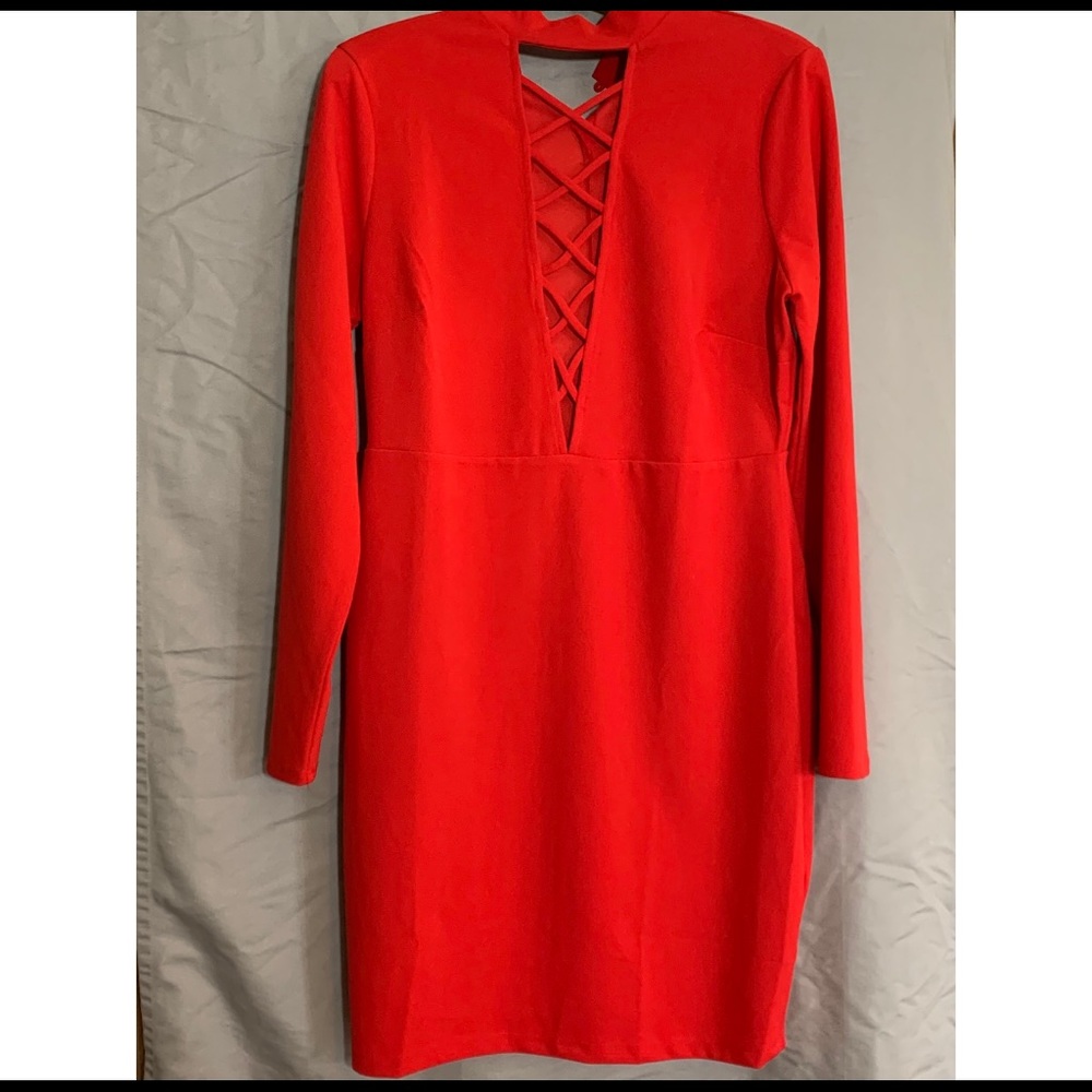Plus-size Red Mini Dress